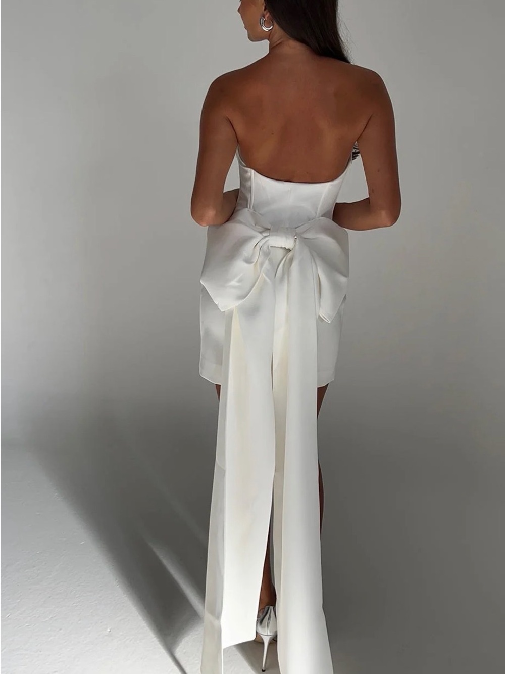Meredith Strapless Bow Mini Dress (Meshki)